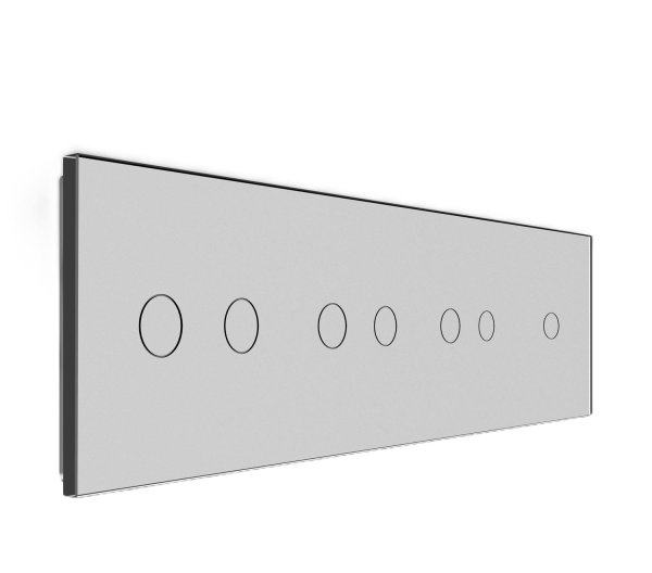 2 Tipke & 2 Tipke & 2 Tipke  & 1 Tipka Stakleni Panel - sivi