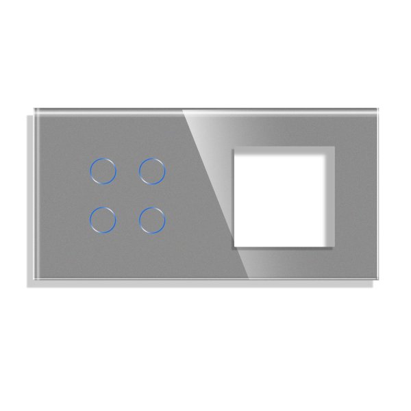 4 Tipke & 1 Okvir Stakleni panel 
