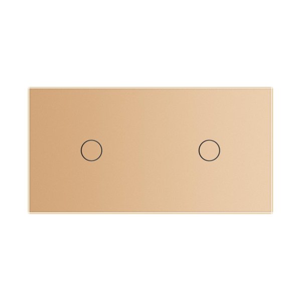 1 Tipka & 1 Tipka Stakleni Panel - zlatni