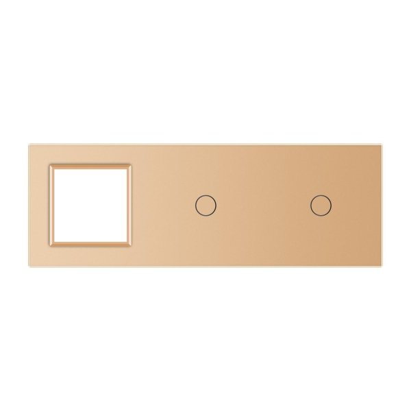 1 Okvir & 1 Tipka & 1 Tipka Stakleni Panel - zlatni