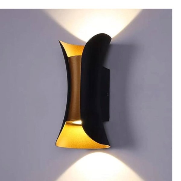 Vrtna zidna lampa Snaga 6.5W 3000K-crno zlatna