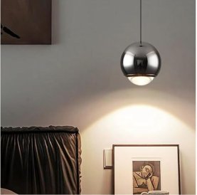 Stropna viseća LED svjetiljka Snaga 5W 3000K- biserno crna
