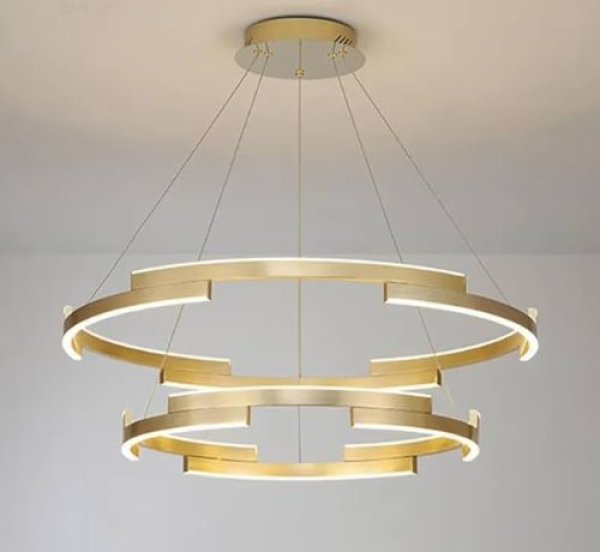 Stropna visilica RING fi400+600- 4000K- 75W- zlatna