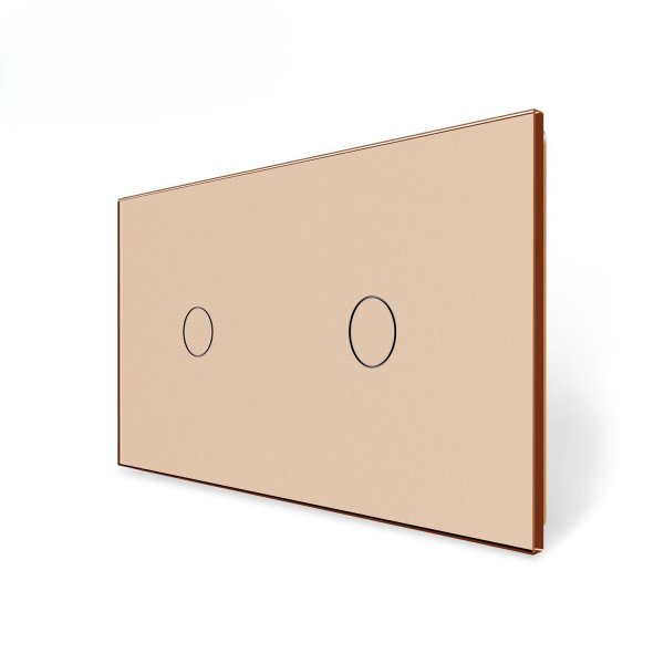 1 Tipka & 1 Tipka Stakleni Panel - zlatni