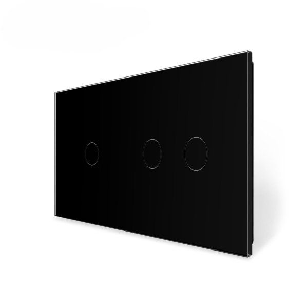 1 Tipka & 2 Tipke Stakleni Panel - crni