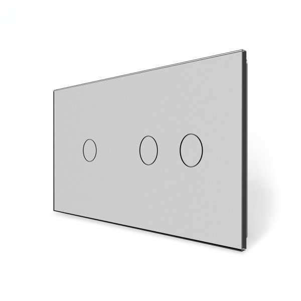 1 Tipka & 2 Tipke Stakleni Panel - sivi