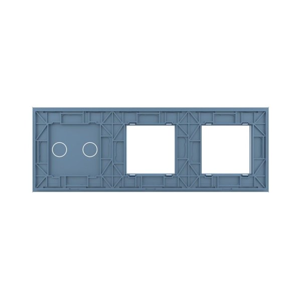 1 Okvir & 1 Okvir & 2 Tipke Stakleni Panel - plava