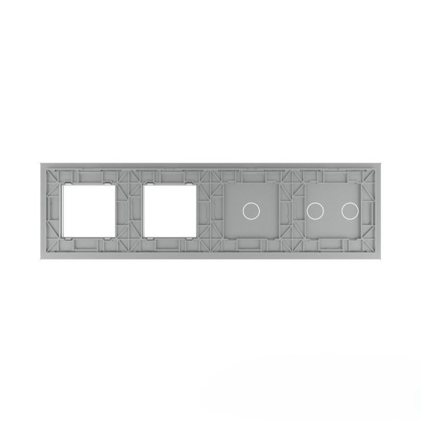1 Okvir & 1 Okvir & 1 Tipka & 2 Tipke Stakleni Panel - sivi