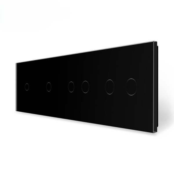 1 Tipka & 1 Tipka & 2 Tipke  & 2 Tipke Stakleni Panel - crni