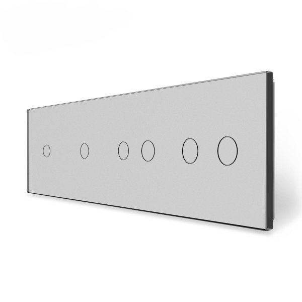 1 Tipka & 1 Tipka & 2 Tipke  & 2 Tipke Stakleni Panel - sivi