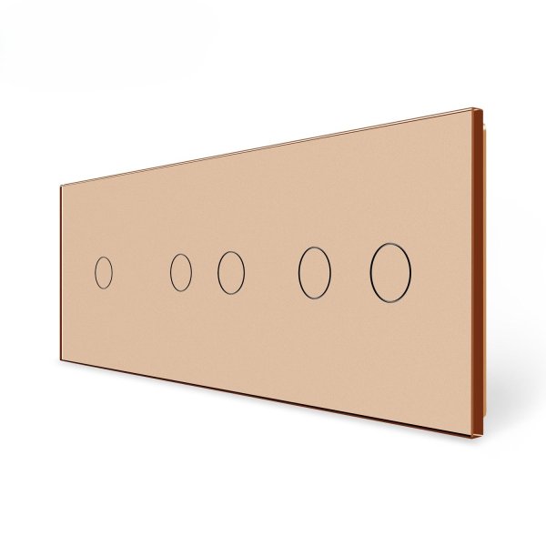 1 Tipka & 2 Tipke & 2 Tipke Stakleni Panel  - zlatni