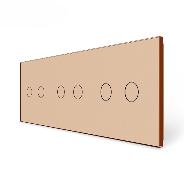 2 Tipke & 2 Tipke & 2 Tipke Stakleni Panel  - zlatni