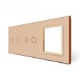 2 Tipke & 2 Tipke & 1 Okvir Stakleni Panel - zlatni