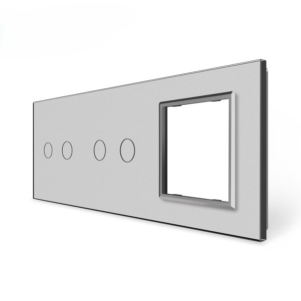 2 Tipke & 2 Tipke & 1 Okvir Stakleni Panel - sivi