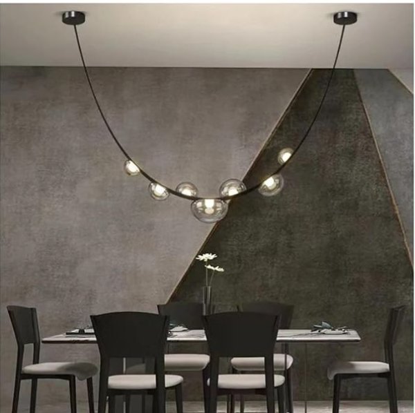 LED Stropna visilica koža+staklo smoky-12W