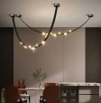 LED Stropna visilica koža+staklo smoky-12W