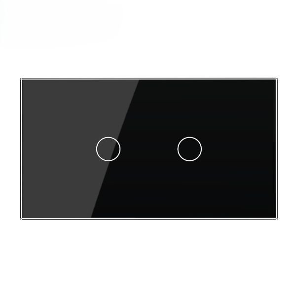 Stakleni Panel 4M 1 Tipka & 1 Tipka - crni