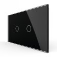 Stakleni Panel 4M 1 Tipka & 1 Tipka - crni