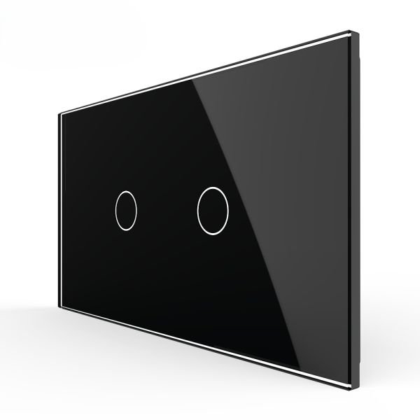 Stakleni Panel 4M 1 Tipka & 1 Tipka - crni
