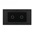 Stakleni Panel 4M 1 Tipka & 1 Tipka - crni