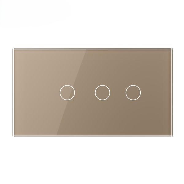 Stakleni Panel 4M 1 Tipka & 2 Tipke - zlatni