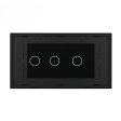 Stakleni Panel 4M 1 Tipka & 2 Tipke - crni