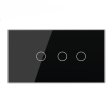 Stakleni Panel 4M 1 Tipka & 2 Tipke - crni