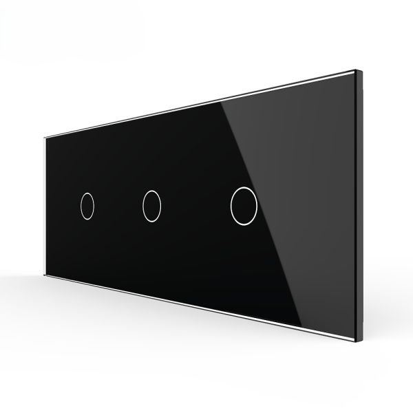 Stakleni Panel 7M 2 Tipke & 2 Tipke & 1 Tipka - crni