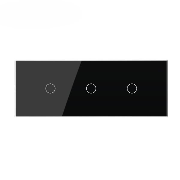 Stakleni Panel 7M 2 Tipke & 2 Tipke & 1 Tipka - crni