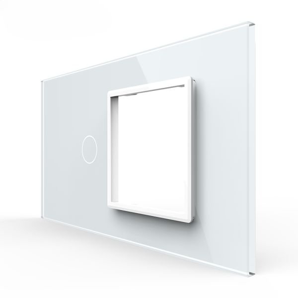 Stakleni Panel 4M 1 Tipka & 1 Okvir - bijeli