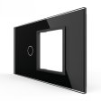 Stakleni Panel 4M 1 Tipka & 1 Okvir - crni