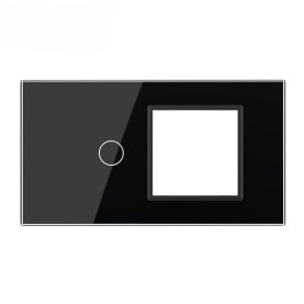 Stakleni Panel 4M 1 Tipka & 1 Okvir - crni