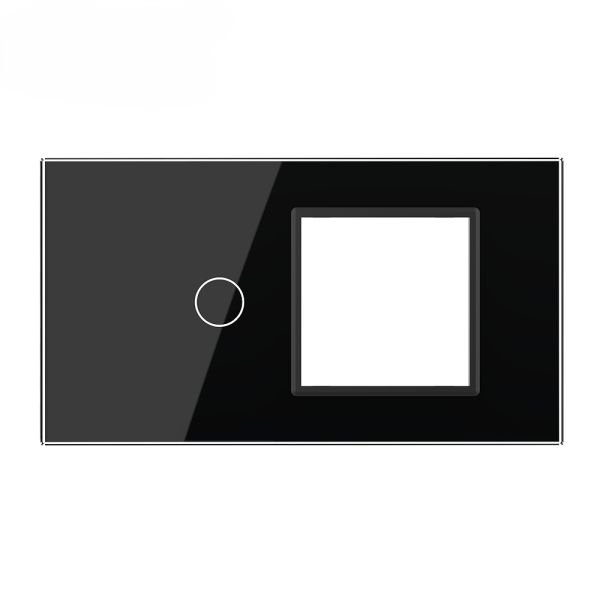 Stakleni Panel 4M 1 Tipka & 1 Okvir - crni