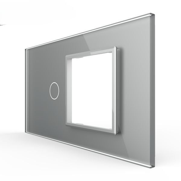 Stakleni Panel 4M 1 Tipka & 1 Okvir - sivi