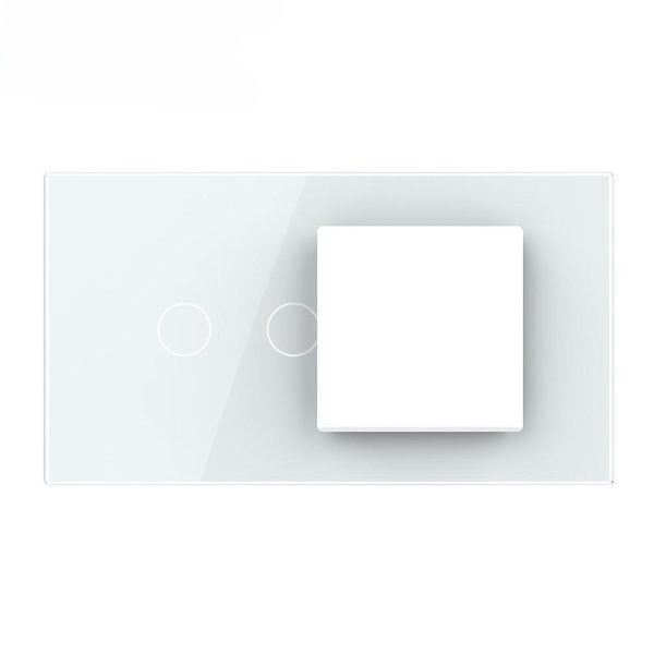 Stakleni Panel 4M 2 Tipke & 1 Okvir - bijeli