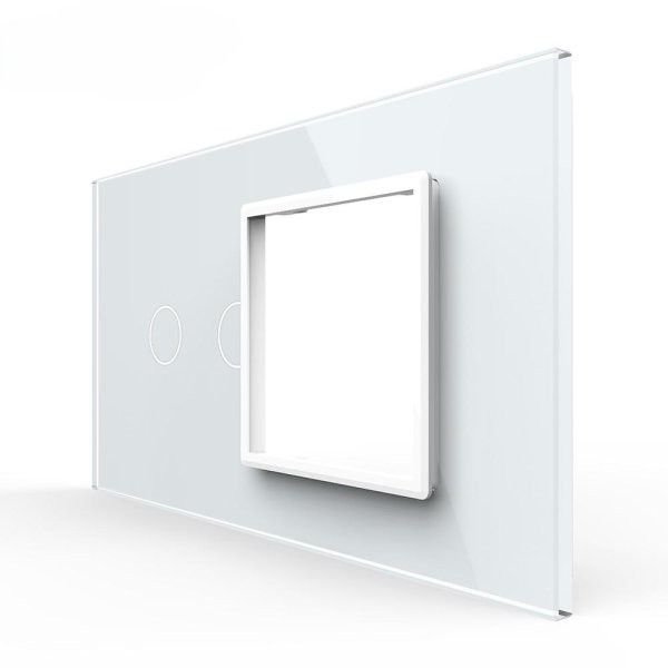 Stakleni Panel 4M 2 Tipke & 1 Okvir - bijeli