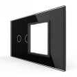 Stakleni Panel 4M 2 Tipke & 1 Okvir - crni