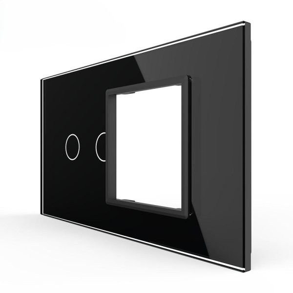 Stakleni Panel 4M 2 Tipke & 1 Okvir - crni