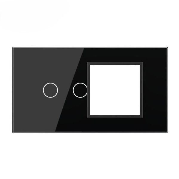 Stakleni Panel 4M 2 Tipke & 1 Okvir - crni