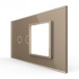 Stakleni Panel 4M 2 Tipke & 1 Okvir - zlatni