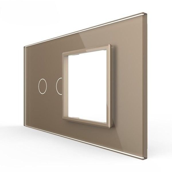 Stakleni Panel 4M 2 Tipke & 1 Okvir - zlatni