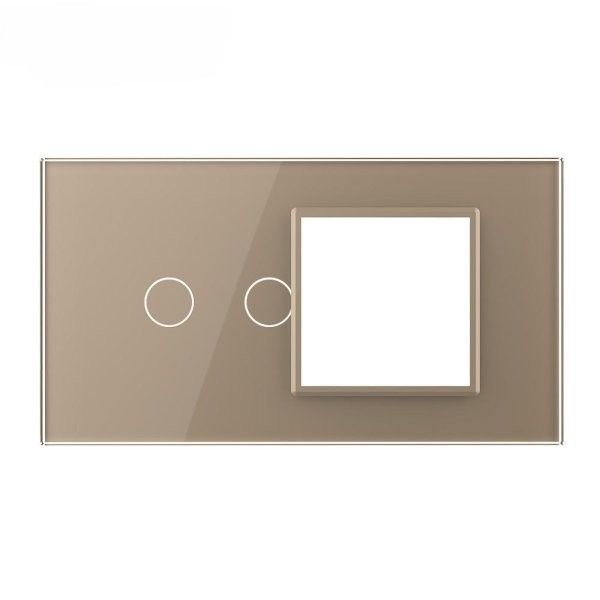 Stakleni Panel 4M 2 Tipke & 1 Okvir - zlatni
