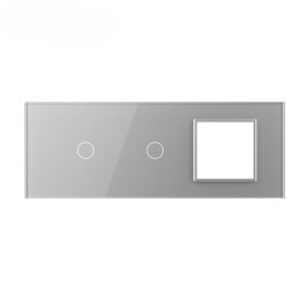 Stakleni Panel 7M 1 Tipka & 1 Tipka & 1 Okvir - sivi