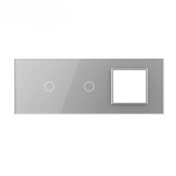 Stakleni Panel 7M 1 Tipka & 1 Tipka & 1 Okvir - sivi
