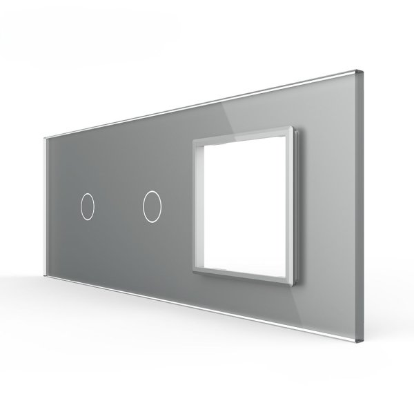 Stakleni Panel 7M 1 Tipka & 1 Tipka & 1 Okvir - sivi