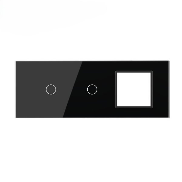 Stakleni Panel 7M 1 Tipka & 1 Tipka & 1 Okvir - crni