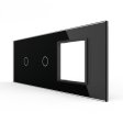 Stakleni Panel 7M 1 Tipka & 1 Tipka & 1 Okvir - crni