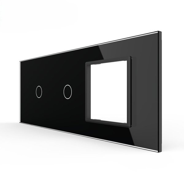 Stakleni Panel 7M 1 Tipka & 1 Tipka & 1 Okvir - crni