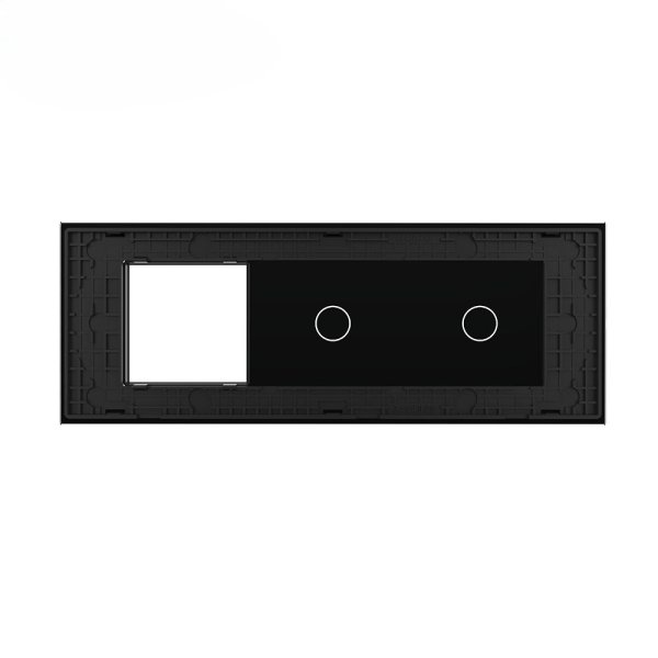 Stakleni Panel 7M 1 Tipka & 1 Tipka & 1 Okvir - crni