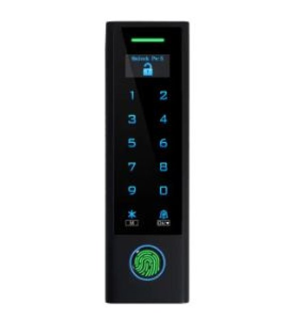 KONTROLA PRISTUPA s OLED ekranom-APP Tuya, otisak, IC kartica, touch šifrarnik sa tipkom ZVONA IP66-crna